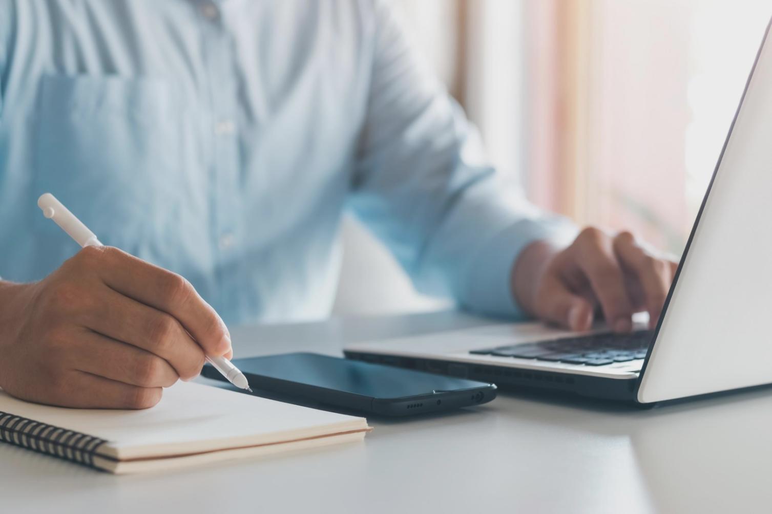 Student completing practical SEO audit assignment